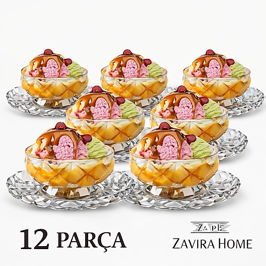Herencia Kristal Dondurmalık & Sunum Seti – 12 Parça