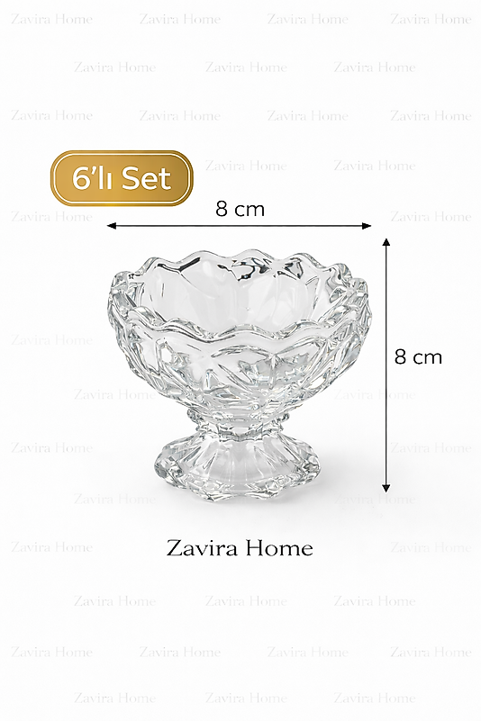 Ayaklı Cam Dondurmalık & Sunum Kasesi 6’lı