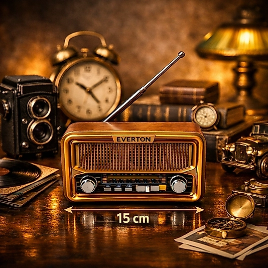 Everton Retro Nostaljik Bluetooth Radyo – Solar Destekli