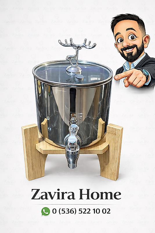 Bambu Standlı Cam İçecek Dispenseri 2.6 Lt